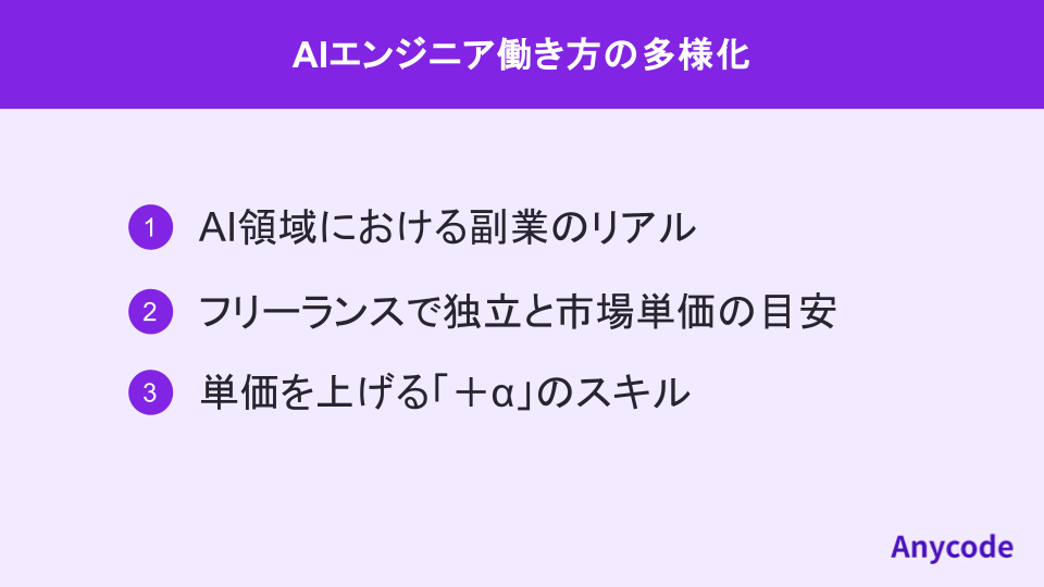 AIエンジニア働き方の多様化