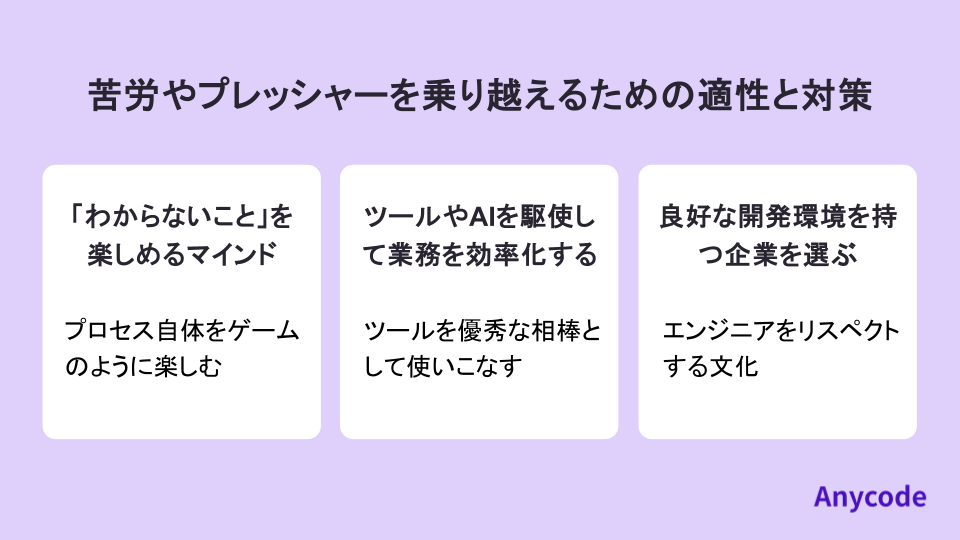 苦労やプレッシャーを乗り越えるための適性と対策