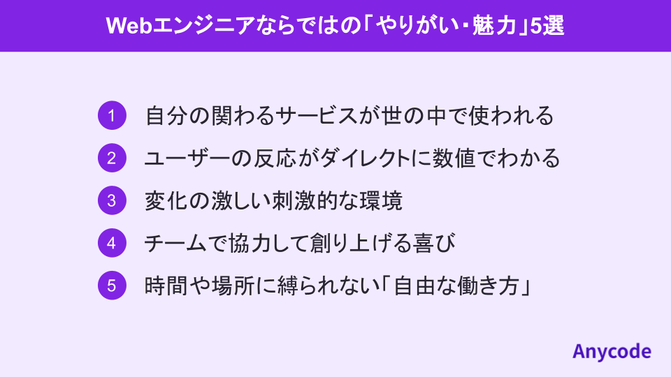 Webエンジニアならではの「やりがい・魅力」5選